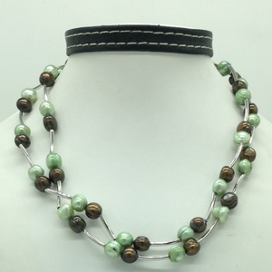 Freshwater Green And Brown Potato Pearls Lo