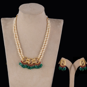 925 Silver Traditional Moti Fusion Necklace S