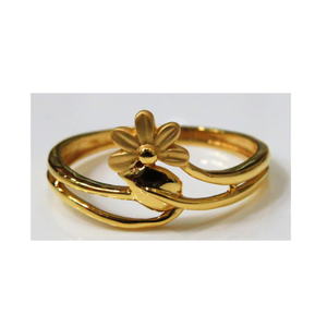22kt gold plain casting flower ladies ring
