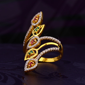 22K Gold Diamond Cocktail Ring