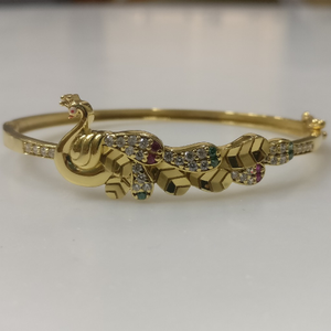 22kt gold Kada peacock Bracelet