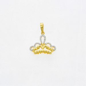 Princess 18kt crown gold pendant
