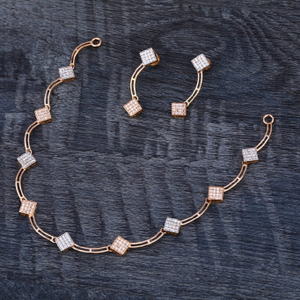750 Rose Gold CZ Ladies Necklace set RN331