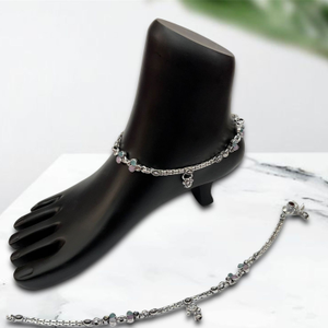 925 Silver Studded Oxidised Payal