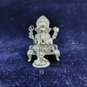 Silver chaurang ganpati murti