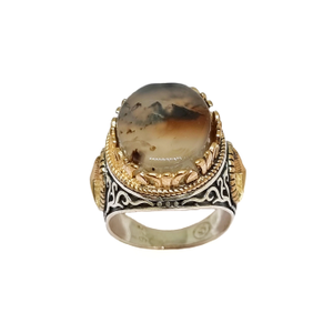 925 Sterling Silver Oval Shape Modern Gents R