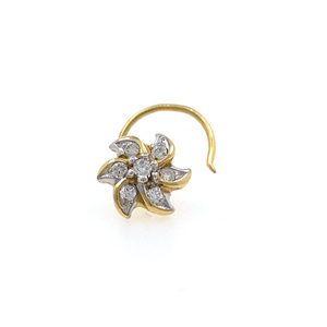 18kt / 750 Yellow Gold Fancy Nose Pin in Diam