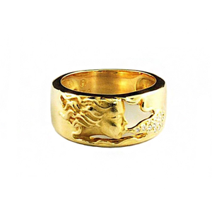 18 K   Yellow Gold Fairy Girl Blowing CZ Ston
