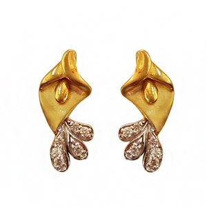 18kt yellow solid gold wedding wear stud earr