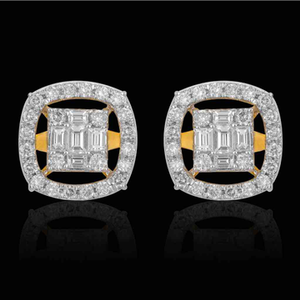 Gold unique diamond earrings