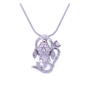 White gold lord ganshe diamond pendant