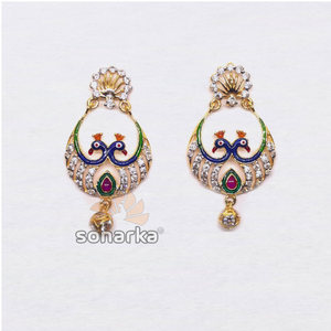 916 cz peacock shaped diamond earrings