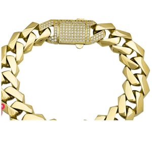 22kt yellow gold curb cuban link chain men's 