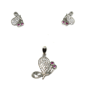 925 Sterling Silver Butterfly Shaped Pendant 