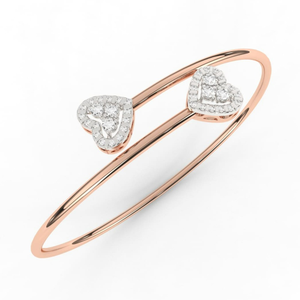 Heart Shaped Open Cuff Flexible Bypass Bracel