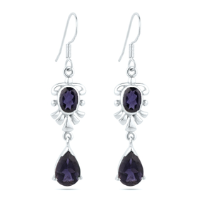 Iolite Pear Shape Gemstone Earring - 925 Ster