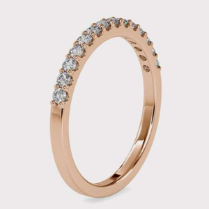 Shared prong single line band Bracelet in 18k