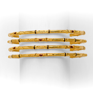 22KT/916 DESIGNER 4 PIPE GOLD  KADLI BANGLE