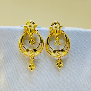 22k yellow gold traditional chandbali plain e