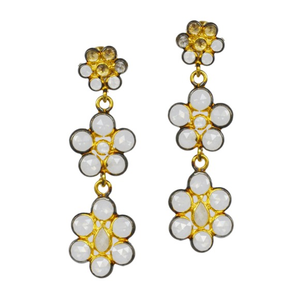 Silver Flower Shape Antique Earrings