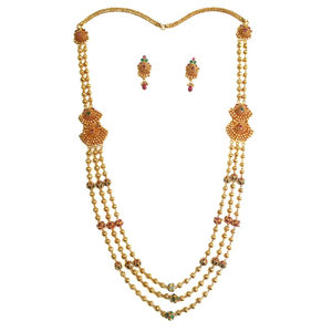 22k gold antique designer mala necklace set m