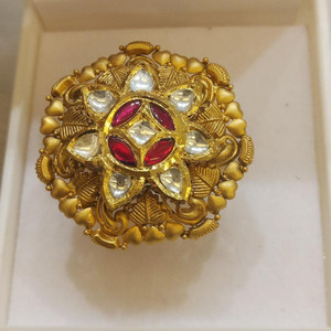 916 Gold Designer Kundan Ring