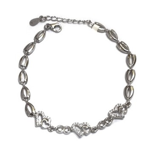 925 sterling silver heart shape bracelet mga 