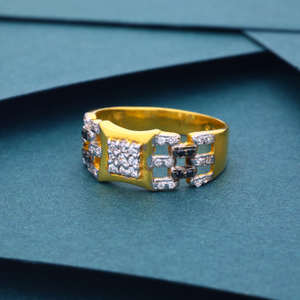 22K Gold Diamond Ring For Men's
