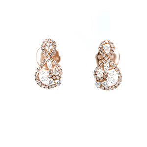 Kostbar diamond stud in 18k hallmark rose gol