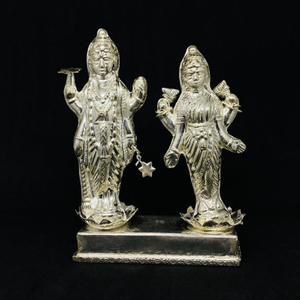 pure silver murti lakshmi & vishnu 