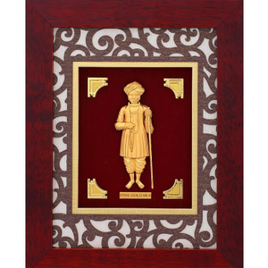 Jalaram Bapa Frame In 24K Gold Foil MGA - AGE