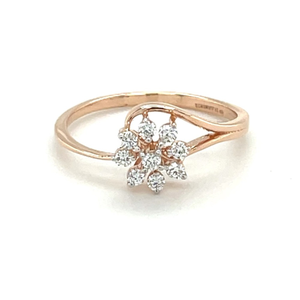 Dazzling Diamond Blossom Ring with 14k Rose G