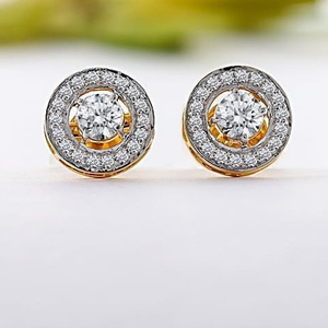 22 ct gold earrings for round shape