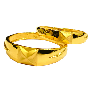 22KT Couple Plain Star Design Rings