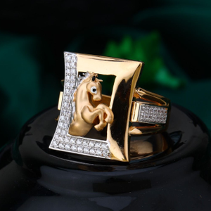 Antique Horse Design Gold Men's Ring
