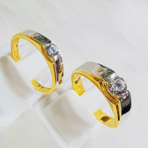 22 KT GOLD CZ SINGLE STONE COUPLE  RINGS