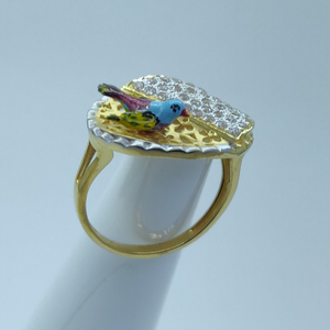 916 Gold CZ Exclusive Bird Design Ring SSJ-R0