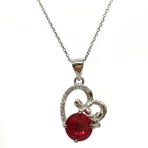 925 sterling silver heart shaped pink diamond