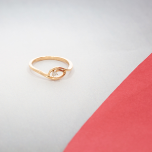 Leaf Pattern 14ct Diamond Ring In Rosegold