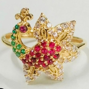 Gold fine women ring