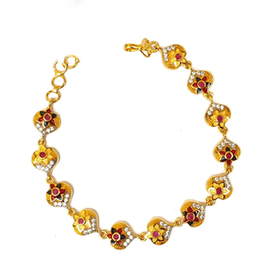 1 gram gold forming flower shape bracelet mga