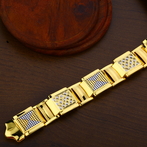 Gold Plain 916 Mens Bracelet-MPB66