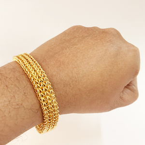 22 Kt Yellow Gold Heavy Link Men's Bracelet 6