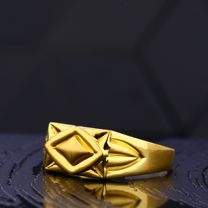 22kt gold men's designer  plain ring mr750