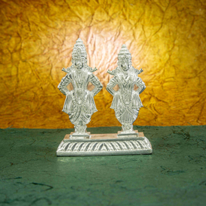 Silver Vitthal Rukmini Divine Idol