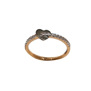 18K Rose Gold Heart Shape Modern Ladies Ring 