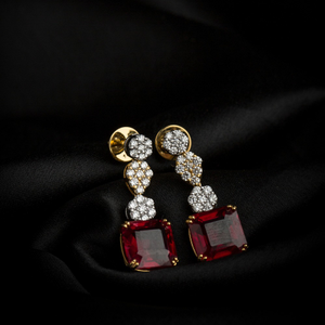 diamond earring with the touch of stone