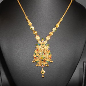 916 Gold Floral Necklace 64R83