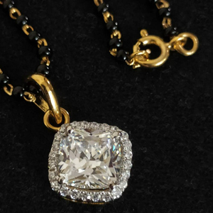 925 silver cusion halo traditional magalsutra