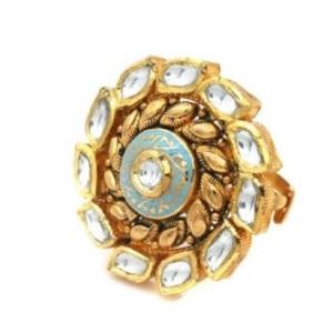 22k Gold Glorious Kundan Ring For Women